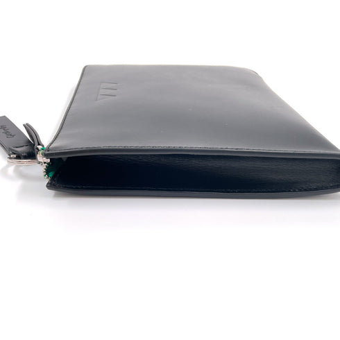 Lisen Travel Case in Veg Tanned Leather - Black & Green